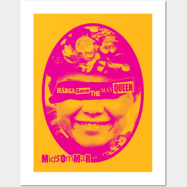 Hårga Save the May Queen [ MIDSOMMAR A24 HORROR SHIRT ] Pink Ink Wall Art by nostaljunkpod